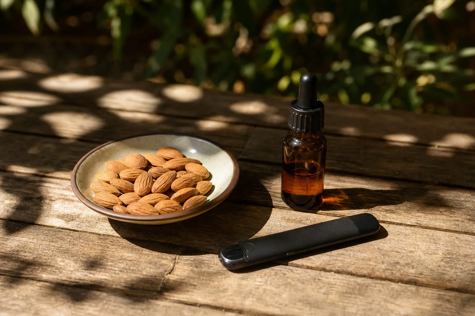 Amandes entières et effilées disposées dans une coupelle