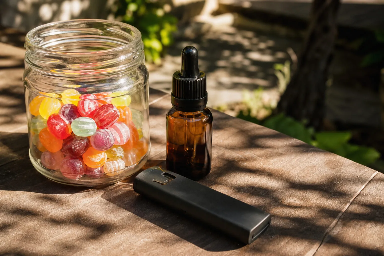 Bonbons colorés en vrac dans un bocal en verre